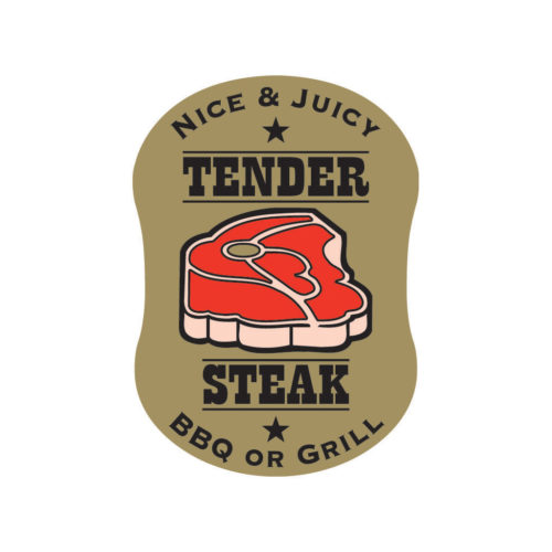 Butcher Label Tender Steak Meat Label