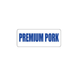 Butcher Freezer Label Premium Pork.